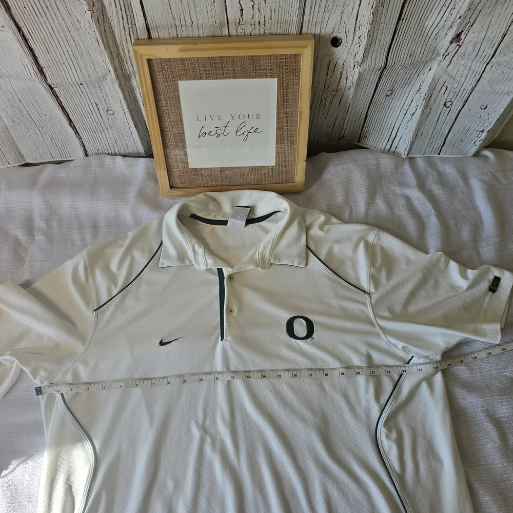 Men’s University of Oregon Ducks White Nike Dri-FIT Polo XL Golf Preppy Outdoor - Picture 3 of 13